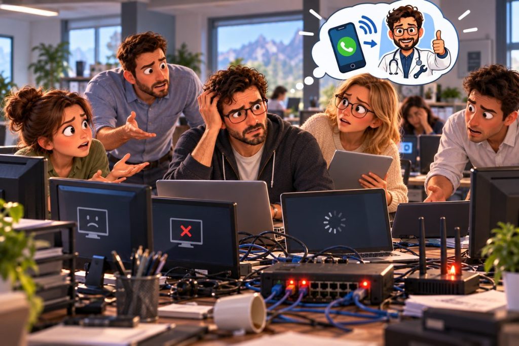 Panne informatique en entreprise — contrat de maintenance informatique avec Dr JM à Gap