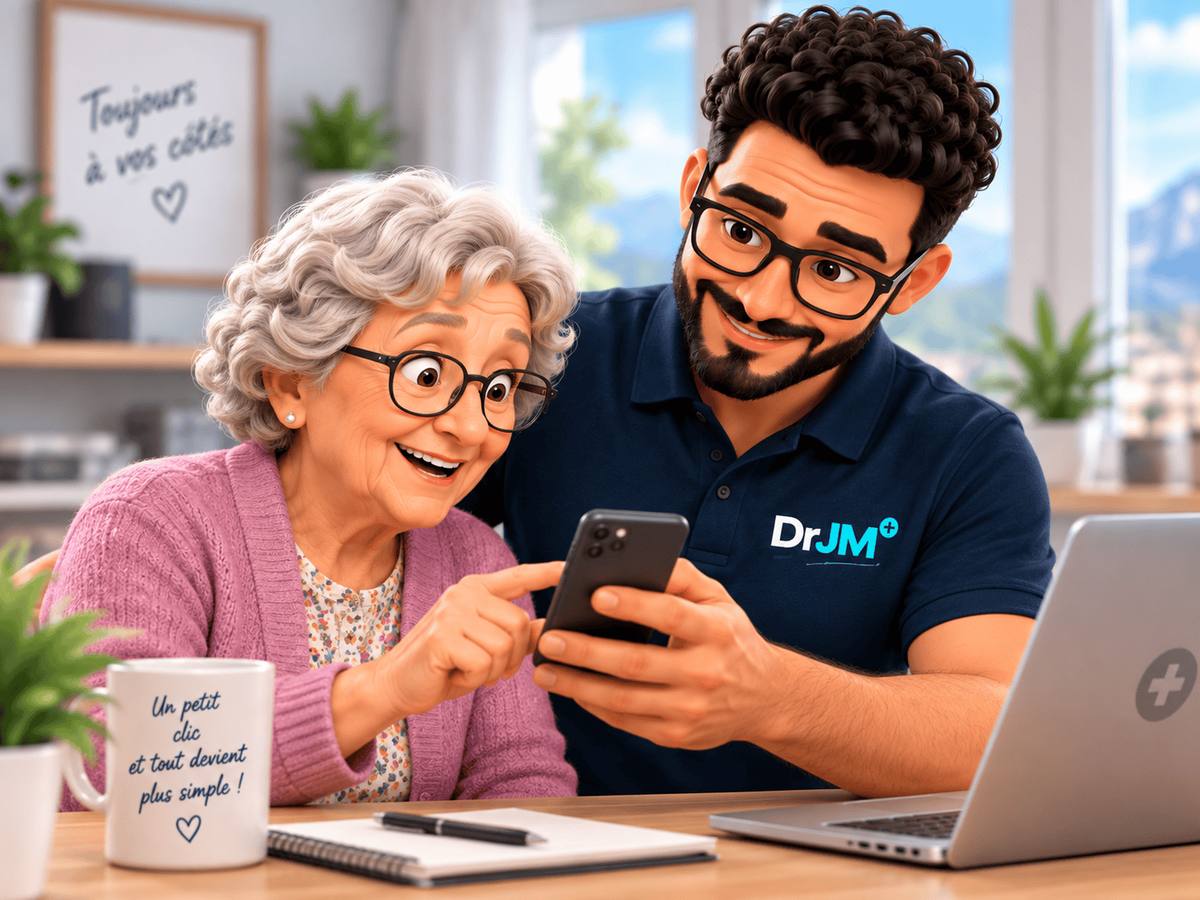 Dépannage informatique à domicile : aide smartphone pour une personne âgée